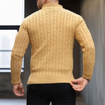 Waffle Knit Turtleneck Sweater // Soil (XL)