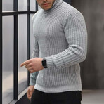 Roving Knit Fisherman Sweater // Light Gray (S)