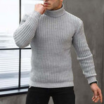 Roving Knit Fisherman Sweater // Light Gray (S)