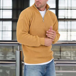 Knit Quarter-Zip Sweater // Mustard (M)