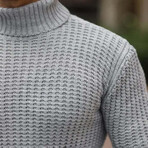 Roving Knit Fisherman Sweater // Light Gray (S)