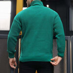 Knit Quarter-Zip Sweater // Green (L)