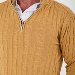 Waffle Knit Turtleneck Sweater // Soil (XL)