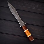 Damascus Burnt Dagger // 0173