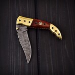 Handmade Damascus Liner Lock Knife // 0164