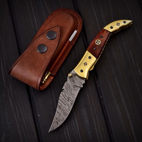 Handmade Damascus Liner Lock Knife // 0164