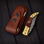 Handmade Damascus Liner Lock Knife // 0164