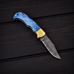 Damascus Pocket Folding Knife // 0169