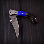 Handmade Damascus Liner Lock Knife // 0163