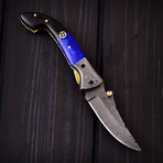 Handmade Damascus Liner Lock Knife // 0163