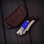 Handmade Damascus Liner Lock Knife // 0163