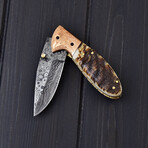 Handmade Damascus Liner Lock Knife // 0178