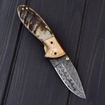 Handmade Damascus Liner Lock Knife // 0178