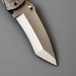 The Prodigy P4 // Tanto // Sheep Horn & Damascus Steel Bolsters