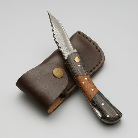 The Compact OPS // Clip Point // Black Dense Wood & Rose Wood