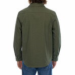 Hassan Herringbone Work Shirt // Dark Green (L)