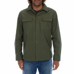 Hassan Herringbone Work Shirt // Dark Green (L)