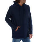 Tobias Textured Hoodie // Navy (XL)