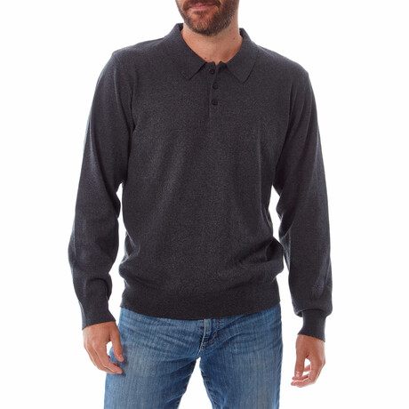 Alec Long Sleeve Polo // Charcoal (M)
