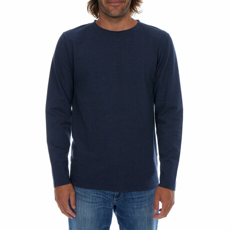 Daniel Long Sleeve Crew Neck Tee // Navy Heather (S)