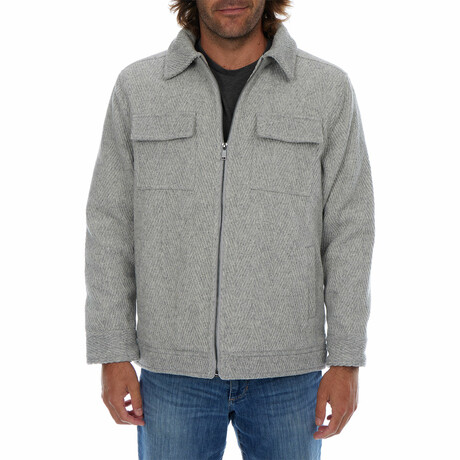Kane Textured Zip Up Jacket // Lt Gray (S)