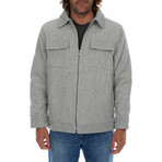 Kane Textured Zip Up Jacket // Lt Gray (M)