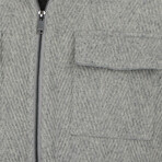Kane Textured Zip Up Jacket // Lt Gray (M)