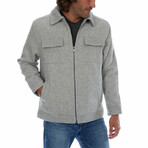 Kane Textured Zip Up Jacket // Lt Gray (M)