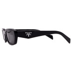 Men's // Prada PRB06S 16K08Z Square Sunglasses // Black + Grey  Lenses