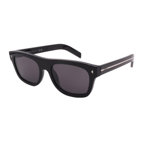 Men's // Prada PRB12S 16K731 Square Sunglasses // Black + Dark Grey Lenses