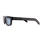 Men's // Prada PRB11SF 16K60P Square Sunglasses // Black + Blue Lenses