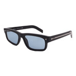 Men's // Prada PRB11SF 16K60P Square Sunglasses // Black + Blue Lenses