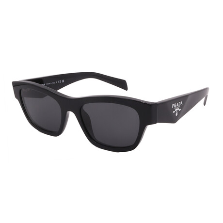 Men's // Prada PRB09S 16K08Z Square Sunglasses // Black + Dark Grey Lenses