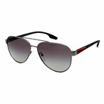 Men's // Prada Sport PS54TS 5AV3M1 Aviator Sunglasses // Gunmetal + Grey Gradient Lenses