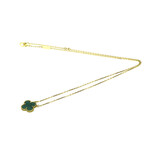 Van Cleef & Arpels // 18k Yellow Gold Alhambra Malachite Pendant Necklace // 16.53"-18.11" // Store Display
