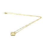 Van Cleef & Arpels // 18k Yellow Gold Alhambra Mother of Pearl Pendant Necklace // 14.76"-16.33" // Store Display