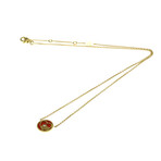 Dior // 18k Yellow Gold Rose Des Vents Diamond + Carnelian Pendant Necklace // 14.96"-16.53" // Store Display