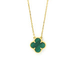 Van Cleef & Arpels // 18k Yellow Gold Alhambra Malachite Pendant Necklace // 16.53"-18.11" // Store Display