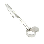 Louis Vuitton // Palladium-Finished Zamac Monogram Ring Pendant Necklace // 19.68"-24.01" // Store Display