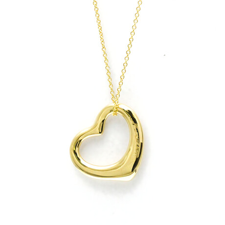 Tiffany & Co. // 18k Yellow Gold Heart Pendant Necklace // 16.14" // Store Display