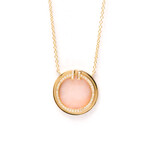 Tiffany & Co. // 18k Rose Gold T Two-Circle Diamond + Opal Pendant Necklace // 15.74"-17.71" // Store Display