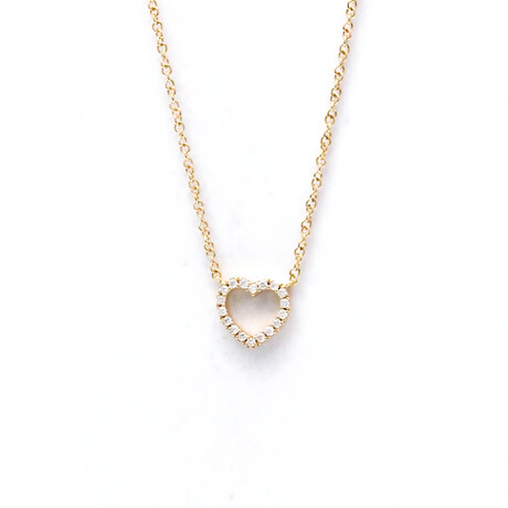 Tiffany & Co. // 18k Rose Gold Heart Diamond Pendant Necklace // 15.94" // Store Display