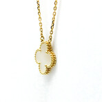 Van Cleef & Arpels // 18k Yellow Gold Alhambra Mother of Pearl Pendant Necklace // 14.76"-16.33" // Store Display