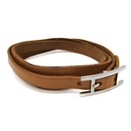 Hermes // Leather + Palladium-Plated Hapi Wrap Bracelet // 7.67"-8.26" // Store Display