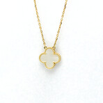 Van Cleef & Arpels // 18k Yellow Gold Alhambra Mother of Pearl Pendant Necklace // 14.76"-16.33" // Store Display