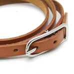 Hermes // Leather + Palladium Hapi Triple Tour Wrap Bracelet // 7.67"-8.07" // Store Display