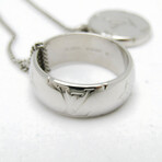 Louis Vuitton // Palladium-Finished Zamac Monogram Ring Pendant Necklace // 19.68"-24.01" // Store Display