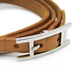 Hermes // Leather + Palladium-Plated Hapi Wrap Bracelet // 7.67"-8.26" // Store Display