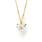Chopard // 18k Yellow Gold Happy Heart Crystal + Diamond Pendant Necklace // 16.53" // Store Display