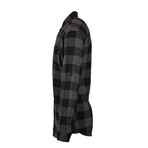 Checkered 2-Pocket Long-Sleeve Flannel Shirt // Charcoal + Black (3XL)